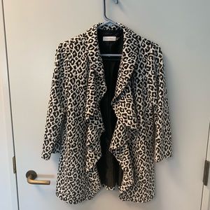 Calvin Klein - Black & White Leopard Blazer